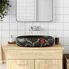 vidaXL Handfat svart oval 59x40x15 cm keramik 155082