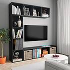 vidaXL Bokhylla/TV-bänk 3 delar set svart 180x30x180 cm 278789