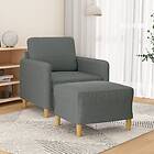 vidaXL Fåtölj med fotpall mörkgrå 60 cm tyg 3201185