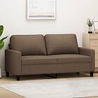 vidaXL 2-sitssoffa brun 140 cm tyg 359166