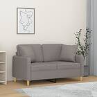 vidaXL 2-places soffa med prydnadskuddar ljusgrå 120 cm tyg 3200901