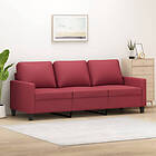 vidaXL 3-sitssoffa vinröd 180 cm konstläder 359145