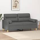 vidaXL 2-sits soffa med prydnadskuddar mörkgrå 140 cm tyg 3200822
