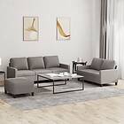 vidaXL Soffgrupp med dynor 3 delar Taupe tyg 3201475