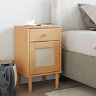 vidaXL Sängbord SENJA brun 40x35x65 cm massiv furu 358013