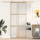 vidaXL Skyvedør guld 90x205 cm frostat ESG-glas och aluminium 155158