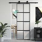 vidaXL Sliding Door svart 76x205 cm härdat glass och aluminium 155222