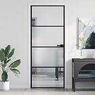 vidaXL Internal Door svart 83x201.5 cm härdat glass och aluminium slim 155118