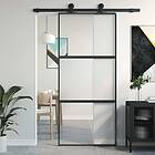 vidaXL Sliding Door svart 90x205 cm härdat glass och aluminium 155202