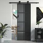 vidaXL Porte coulissante svart 76x205 cm härdat glas och aluminium 155225