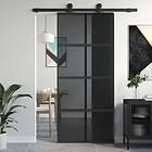 vidaXL Sliding Door svart 90x205 cm härdat glass och aluminium 155226