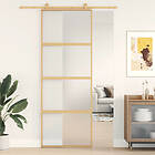 vidaXL Porte coulissante guld 76x205 cm frostat ESG-glas och aluminium 155181