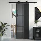 vidaXL Sliding Door svart 76x205 cm härdat glass och aluminium 155213