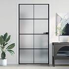 vidaXL Porte intérieure svart 102,5x201,5 cm härdat glas och aluminium slim 1551