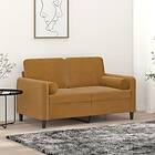 vidaXL Prydnadskuddar 2 st brun Ø15x50 cm sammet 349516