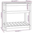 vidaXL Odlingslåda med hylla svart 82.5x54x81 cm massiv furu 823784
