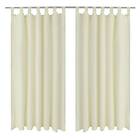 vidaXL 2-pack gardiner med öglor i gräddvit microsatin 140 x 225 cm 130357