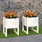 vidaXL Odlingslådor 2 st vit 40x40x52,5 cm massiv furu 822110