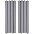 vidaXL Mörkläggningsgardiner 2 st med öljetter 135x175 cm grå 132202