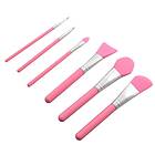 Basics Silicone Makeup Brush Set Pink 6 st