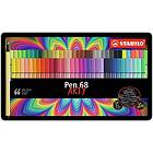 Fiberpenn Pen 68 ARTY 66-pk i metalletui Stabilo