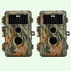 BlazeVideo 2-Pack Wildlife Trail Camera with No Glow Night Vision 0.1S Trigger Motion Activated 32MP 1296P IP66 Waterproof for Hunting & hom