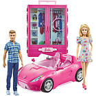 Barbie Dukke Med Bil Och Garderob