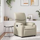 vidaXL Reclinerfåtölj gräddvit konstläder 373435