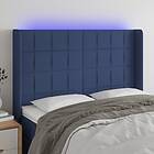 vidaXL Sänggavel LED blå 147x16x118/128 cm tyg 3124052