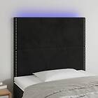 vidaXL Sänggavel LED svart 100x5x118/128 cm sammet 3122328