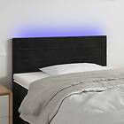 vidaXL Sengegavl LED svart 90x5x78/88 cm sammet 3121790