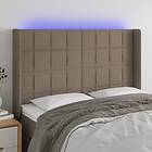 vidaXL Sängynpääty LED taupe 147x16x118/128 cm tyg 3124050