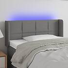 vidaXL Sengegavl LED mörkgrå 93x16x78/88 cm tyg 3123219