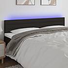 vidaXL Sengegavl LED svart 200x5x78/88 cm tyg 3121776