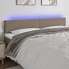 vidaXL Sänggavel LED taupe 200x5x78/88 cm tyg 3121358