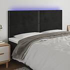 vidaXL Sänggavel LED svart 180x5x118/128 cm sammet 3122346
