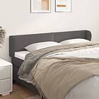vidaXL Sengegavl med kanter grå 183x23x78/88 cm konstläder 3117110