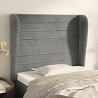 vidaXL Sänggavel med kanter ljusgrå 93x23x118/128 cm sammet 3118132