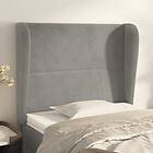 vidaXL Sänggavel med kanter ljusgrå 93x23x118/128 cm sammet 3117852