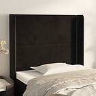 vidaXL Sänggavel med kanter svart 103x16x118/128 cm sammet 3119484