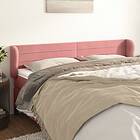 vidaXL Sengegavl med kanter rosa 203x23x78/88 cm sammet 3117355