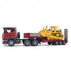 Bruder Scania R-Series Low Loader With CAT Bulldozer