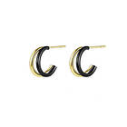 Bud to Rose Örhänge Crown Duo plain hoop black/gold