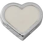 Design Letters Enamel Heart Charm Silver Nude