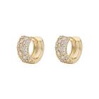 Snö Of Sweden Copenhagen Wide Ring Earrings Gold/Clear 18.5 mm