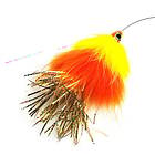Eumer Spintube Pike 45g kastfluga gul/orange/hologuld tinsel