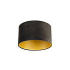 Qazqa Velour lampskärm svart 35/35/20 med gyllene inredning