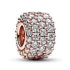 Pandora Moments Sparkling Pave Triple-row 14k Rose gold-plated berlock 782820C01