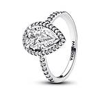 Pandora Timeless stackable Sparkling Pear Halo Sterling silver ring 193012C01-54