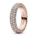 Pandora Timeless Pave Double-row 14k Rose gold-plated ring 182629C01-54